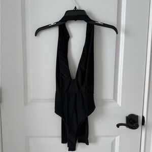 Tiger Mist Black V-Neck Bodysuit